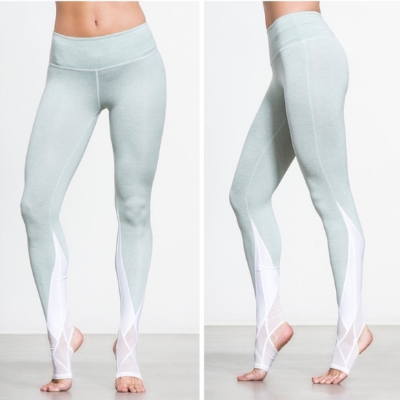 Free People Movement Mint Vortex Mesh Leggings XS Stirrup - Picture 2 of 3
